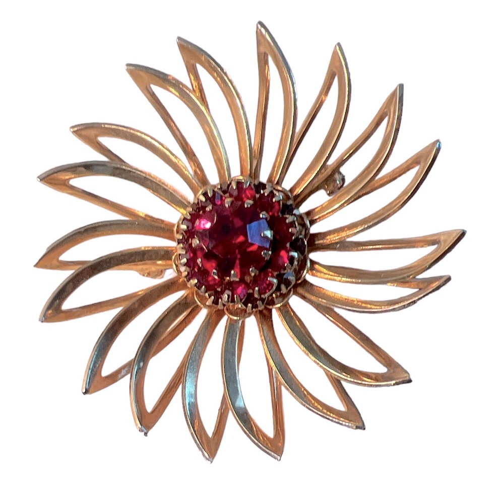 Sarah Coventry Ruby Diamanté Brooch
